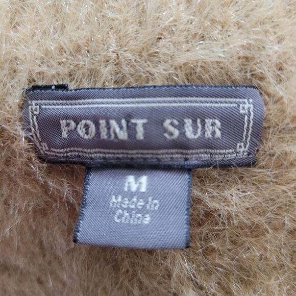 J.Crew Point Sur Womens Tan Fuzzy Mohair Full-Zip Cardigan Sweater Size M - Picture 6 of 7